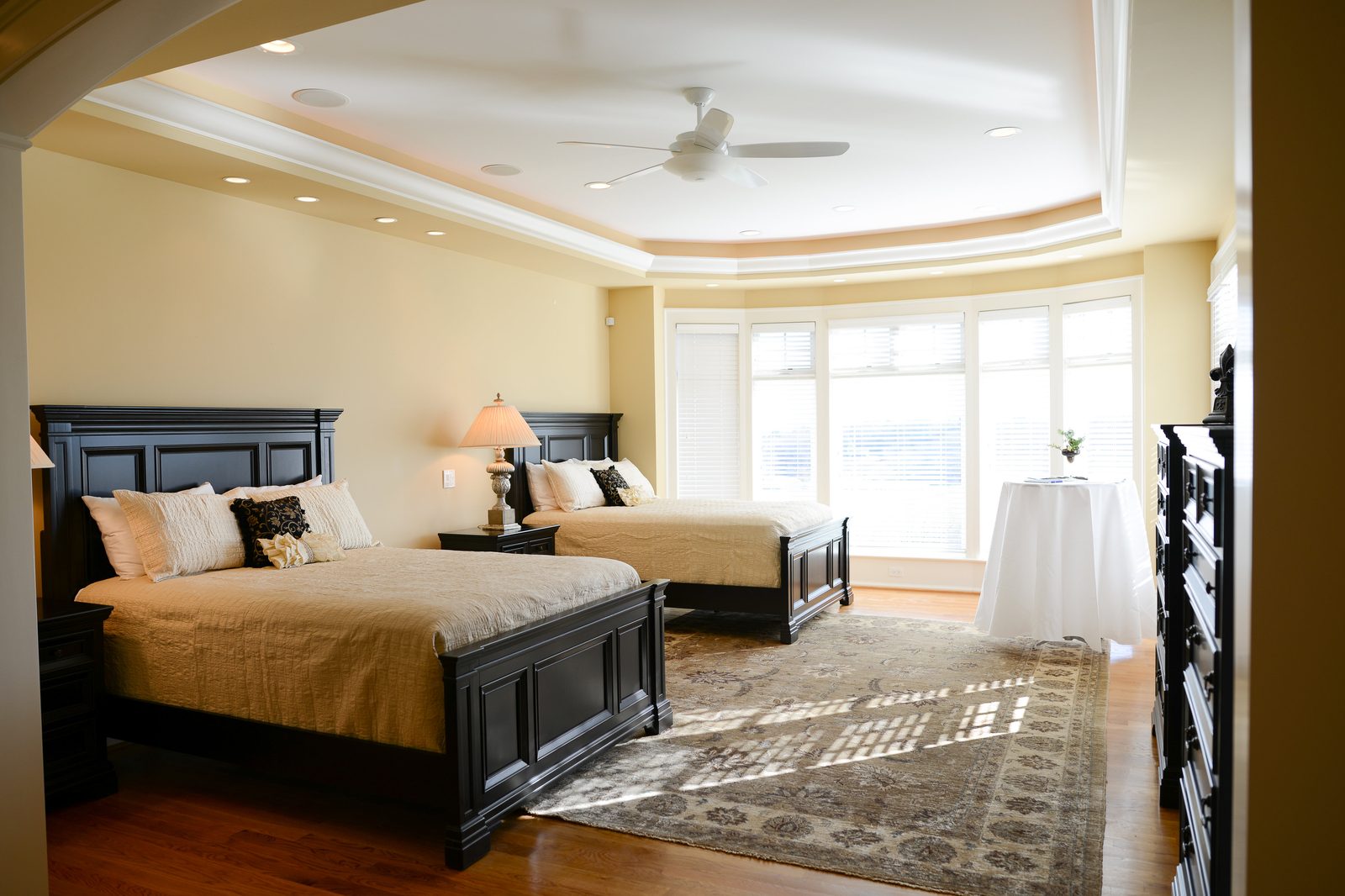 Guest bedroom interior with two beds at Silver Ridge