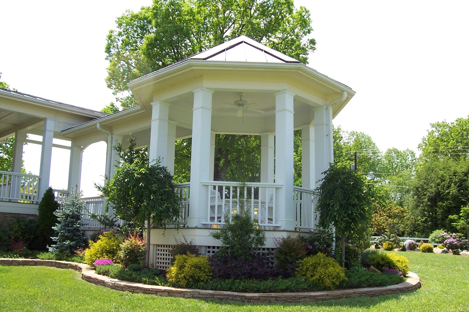 Garden gazebo and planting beds on the Silver Ridge grounds