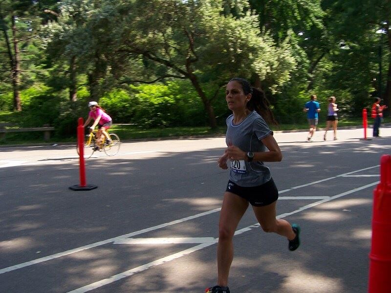 Woman competing in a run/marathon